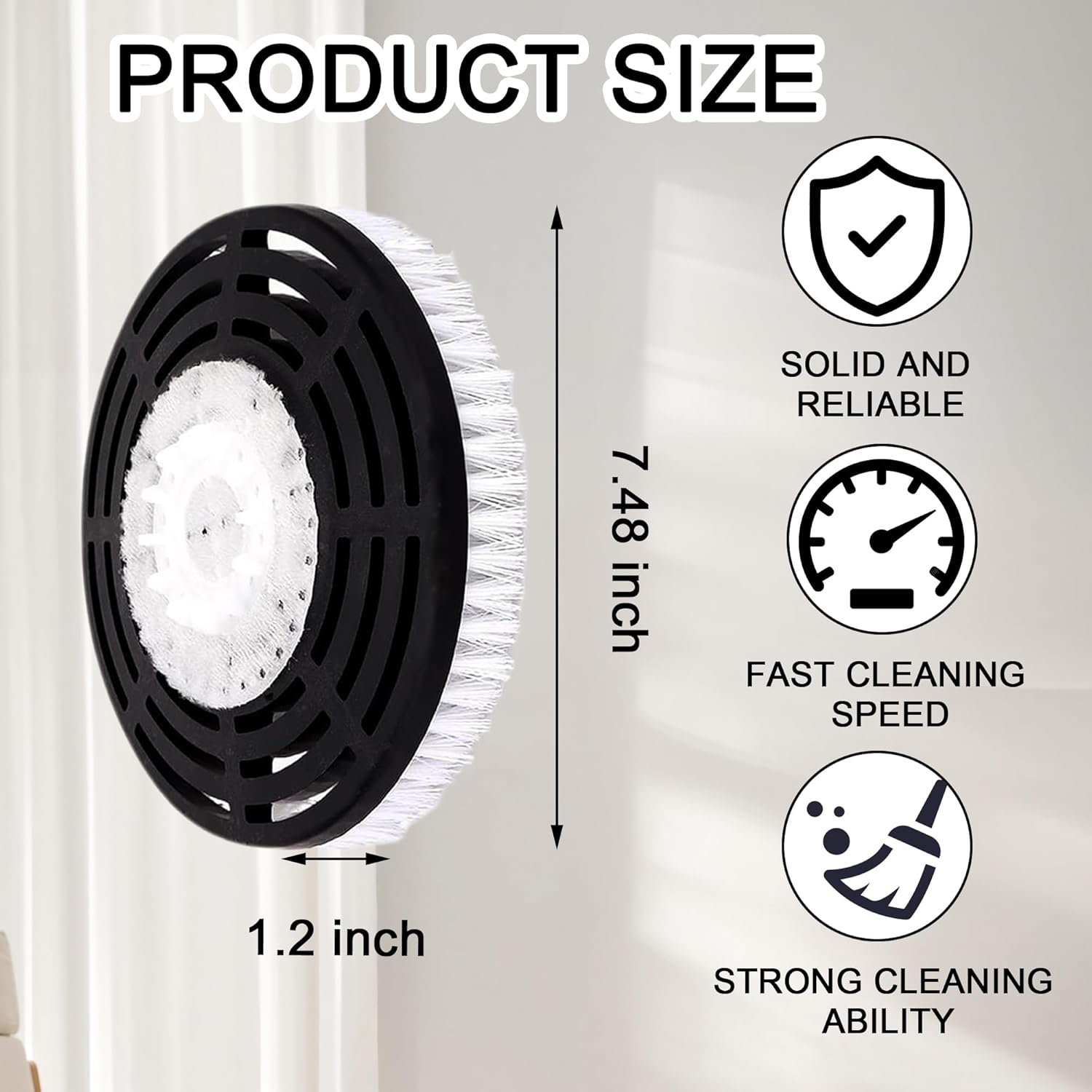 2 Pack Steam Mop Pads Replacement Brush Head Fit for Shark Steam and Scrub Mop S7000/S7001/S8201/s7201 Series Brush Heads with Nylon Bristles, for Deep Cleaning Hard Floors, Scratch-Free Polish