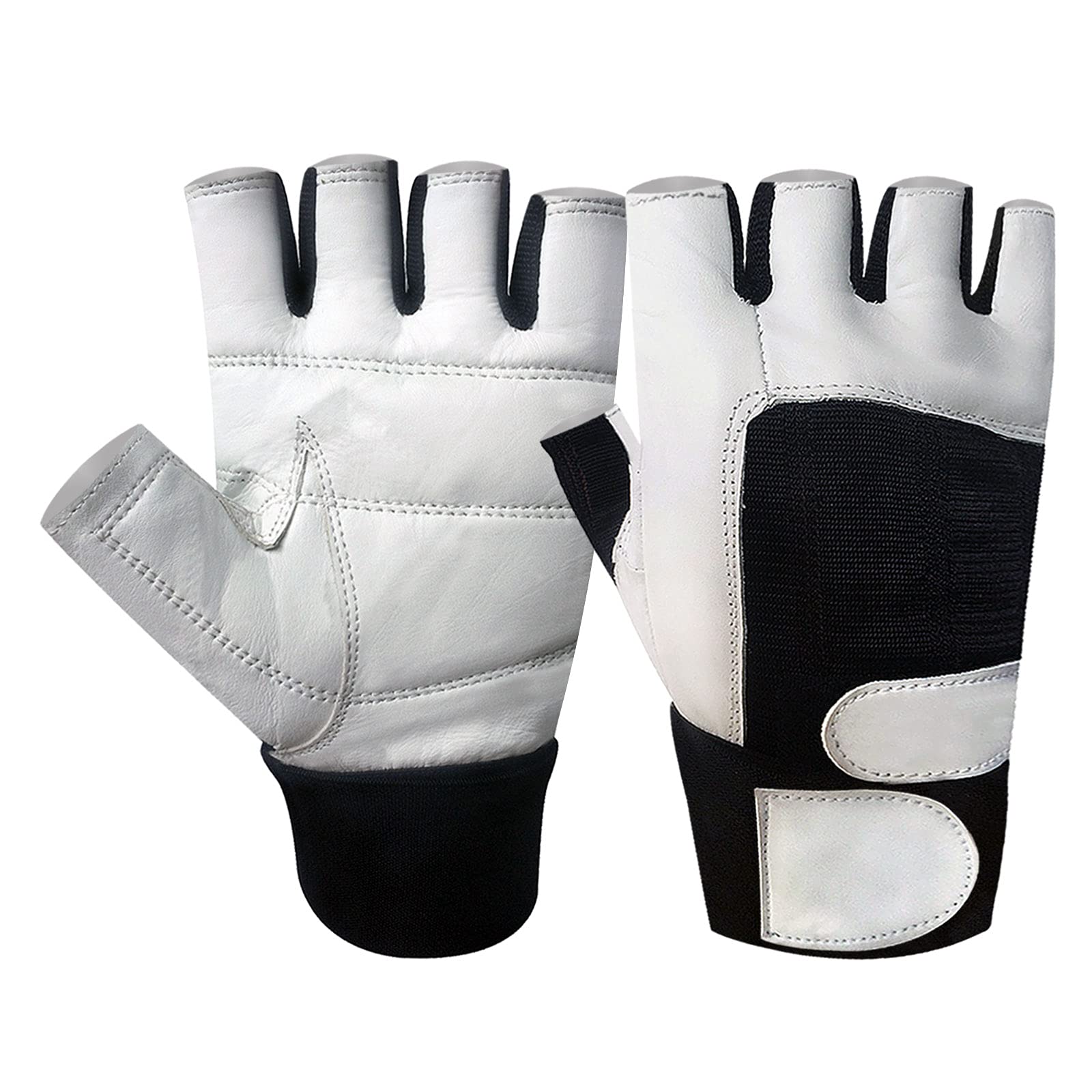 Prime Leather Guanti Palestra Sollevamento Pesi in Pelle Imbottito ,Bodybulding,Crossfit, Pesistica Polso Imbottito, Allenamento, trazioni Sbarra, Esercizio, Forza, Fitness Palestra Art 101-M
