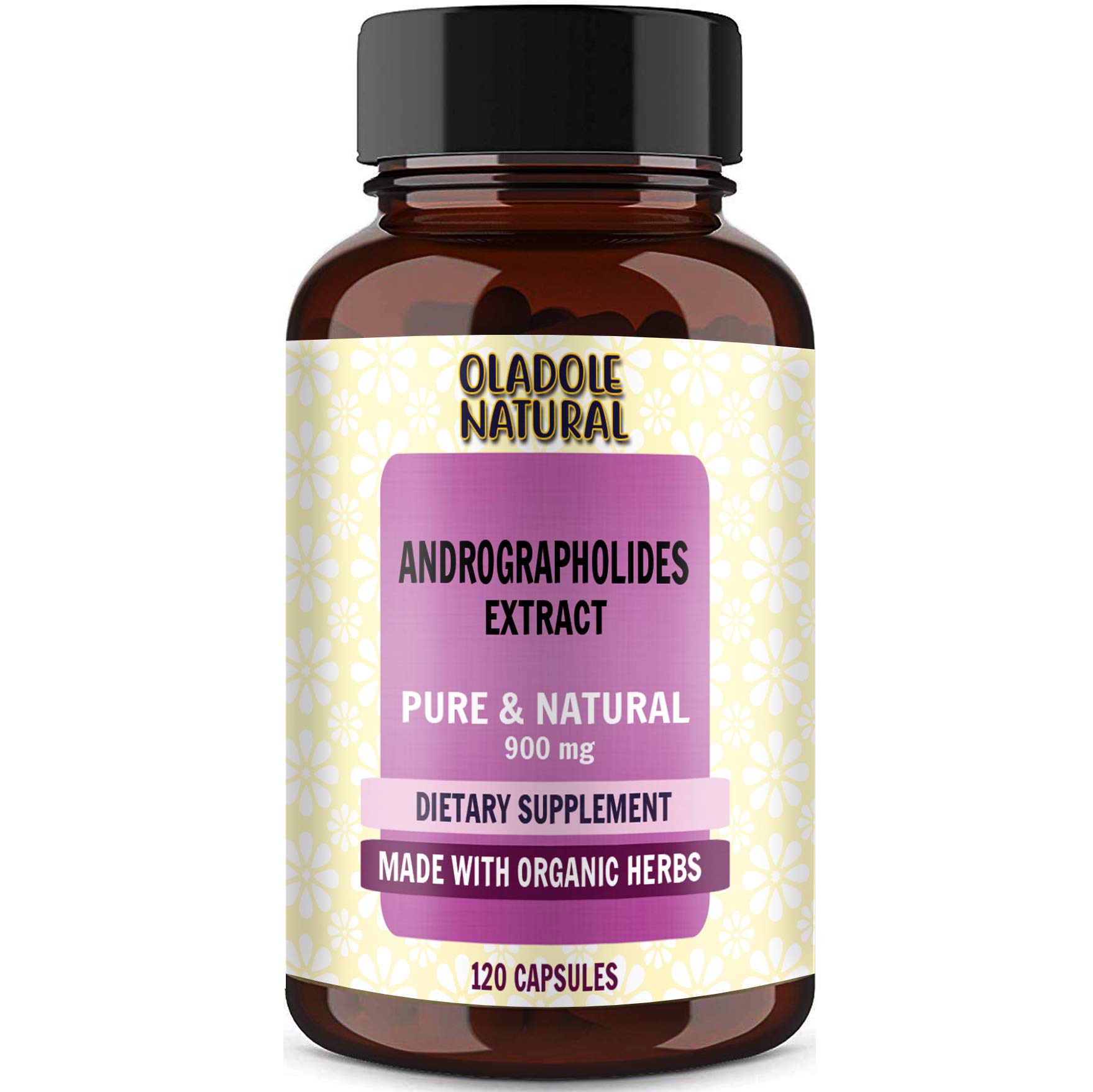 Oladole Natural, Andrographolides Extract Pure and Natural for Immune Support- 120 Capsule, 900mg