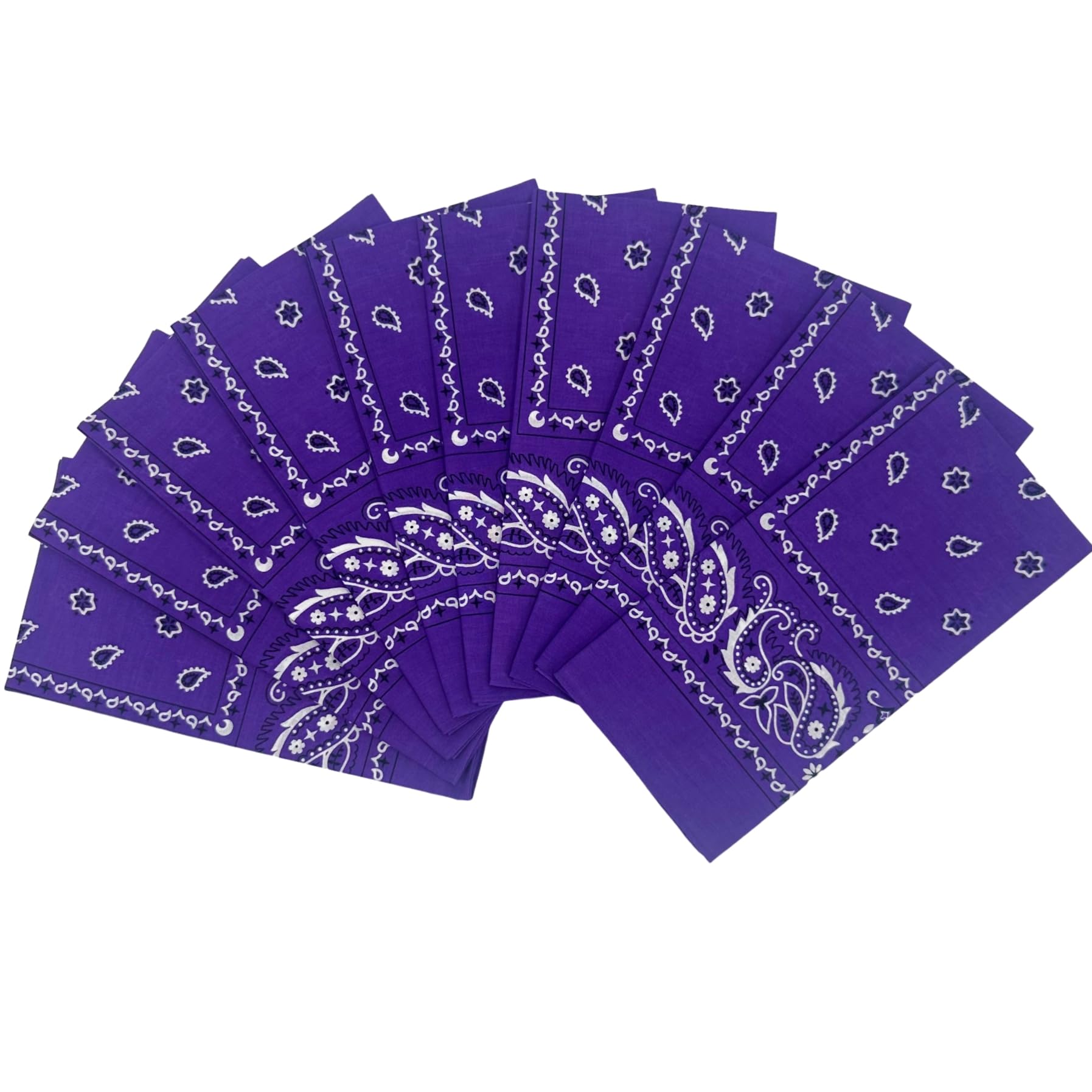- 100% Cotton 10 Pack Fine Bandanas