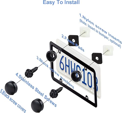 Miniatura 4 de 8 Juegos de Tornillos Premium de Acero Inoxidable para Placas de Matrícula, Resistentes al Óxido y Anti-Vibración, Pernos para Placas de Matrícula