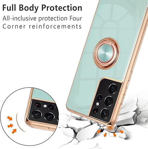 Miniatura 4 de EYZUTAK Funda magnética galvanizada para Samsung Galaxy S20 FE 5G, 360 grados con rotación de metal, soporte magnético para anillo de dedo para