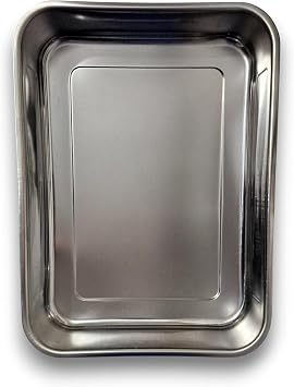Derin Fırın Tepsisi Yoğurt Mayalama Paslanmaz Çelik Çok Amaçlı Dikdörtgen Metal Tava Saklama Kabı (36,5x26,5x6,5 cm, 304 (18/10) Kalite, Makinede Yıkanabilir, Gıdaya Uygun, Kolay Temizlenebilir)