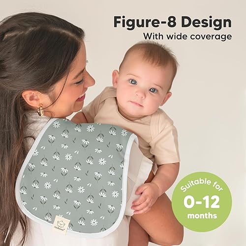 Vista 120 de Paños orgánicos para eructos para bebés niños y niñas, paquete de 5 paños de algodón súper absorbentes para bebés, trapos suaves y afelpados