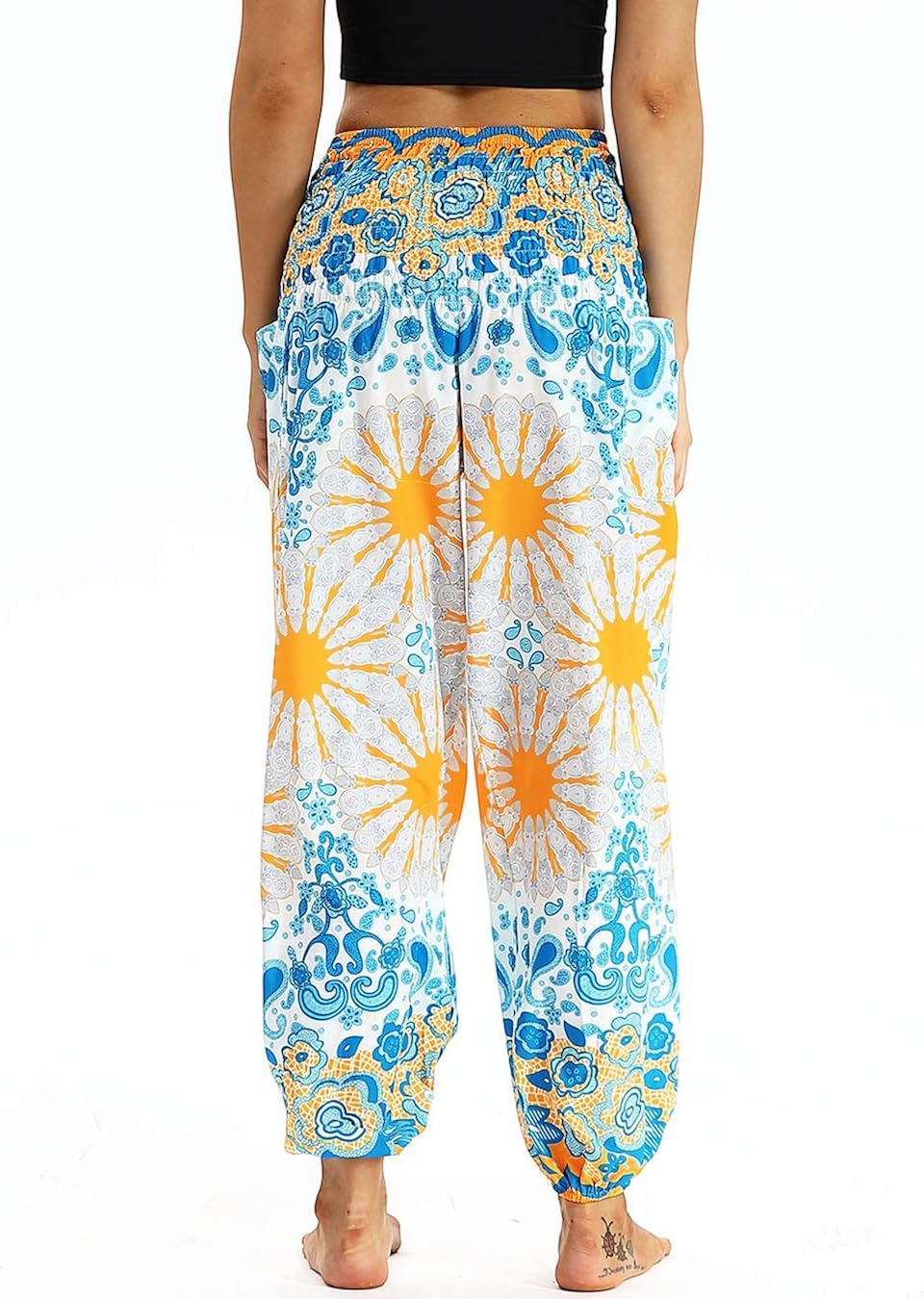 Nuofengkudu Femme Harem Pantalon Sarouel Thailande Vintage Print Hippie