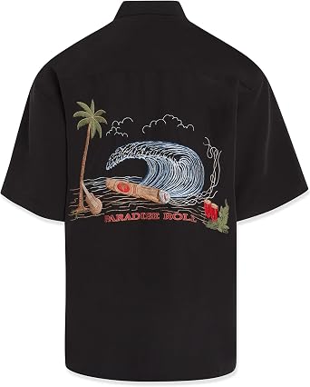 Bamboo Cay Mens Paradise Roll Embroidered Camp Shirt