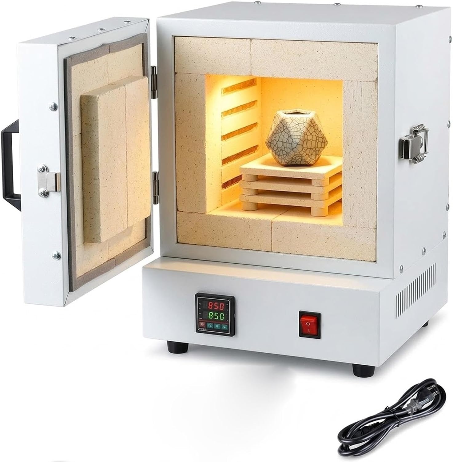Electric Kiln for Jewelry Making, Metal Casting, Pottery Glazing, 2000W