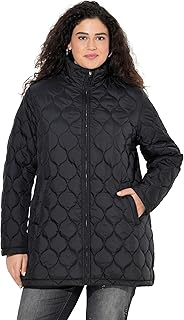 Ulla Popken Women's Hyprar Quilted Jacket, Water-Repellent, Stand-Up Collar Jackets