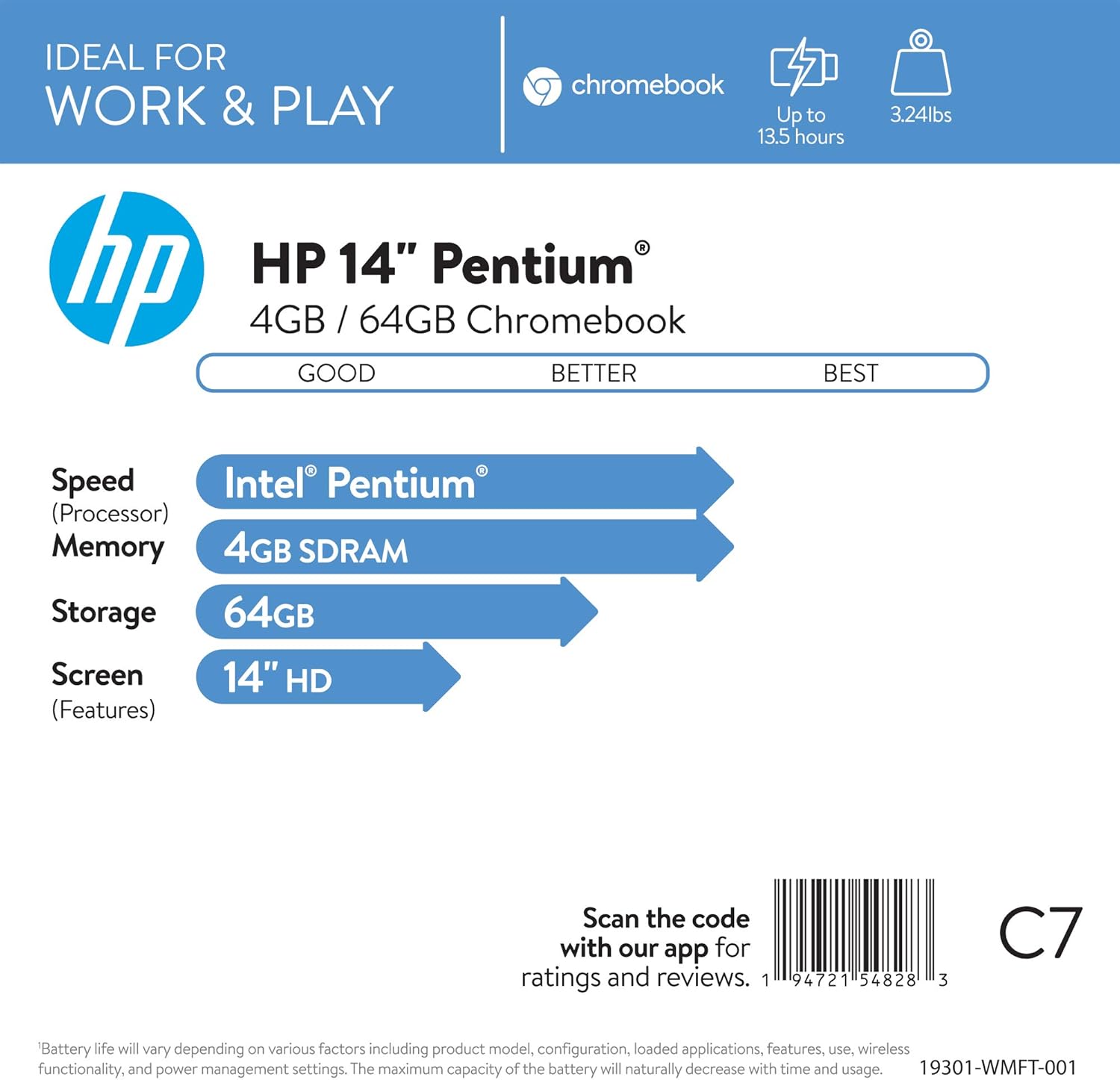 Best Deal Product 2020 Flagship HP 14 Chromebook Laptop Computer 14 HD SVA Anti-Glare Display Intel Celeron N5000 Processor 4GB DDR4 64GB eMMC Backlit WiFi Webcam Chrome OS Exclusive Discount 60% Price 2020 Flagship HP 14 Chromebook Laptop Computer 14 HD SVA Anti-Glare Display Intel Celeron N5000 Processor 4GB DDR4 64GB eMMC Backlit WiFi Webcam Chrome OS