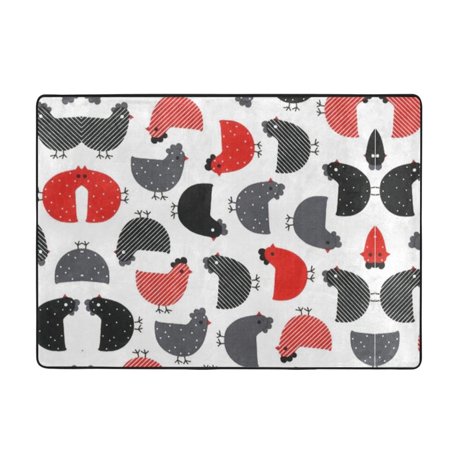 Tapis antidérapant extra confortable au motif de poulet pour sécuriser les sols de cuisine