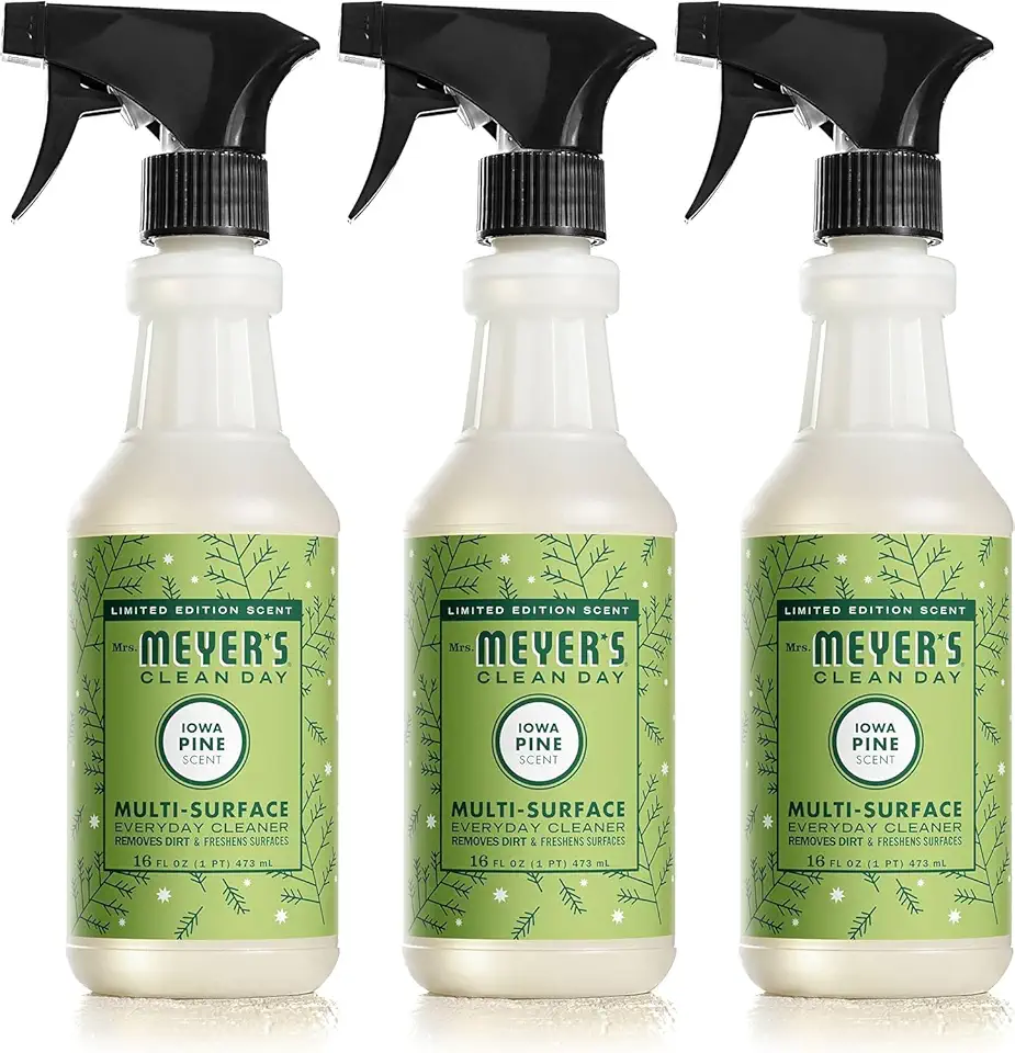 MRS. MEYER'S CLEAN DAY Multi-Surface Cleaner Spray, Cruelty Free Formula, Iowa Pine, 16 fl. Oz (Pack of 3)