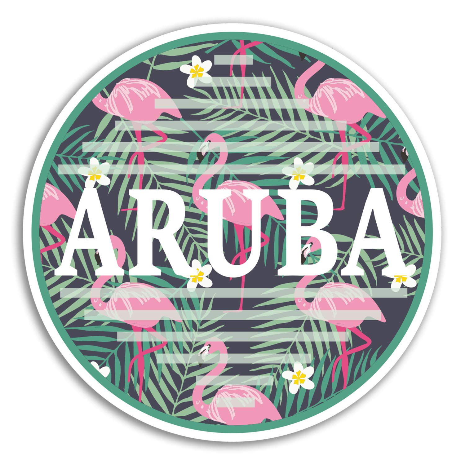 2 x 10cm Aruba Vinyl Stickers - Tropical Travel Sticker Laptop Luggage #18957 (10cm Wide)