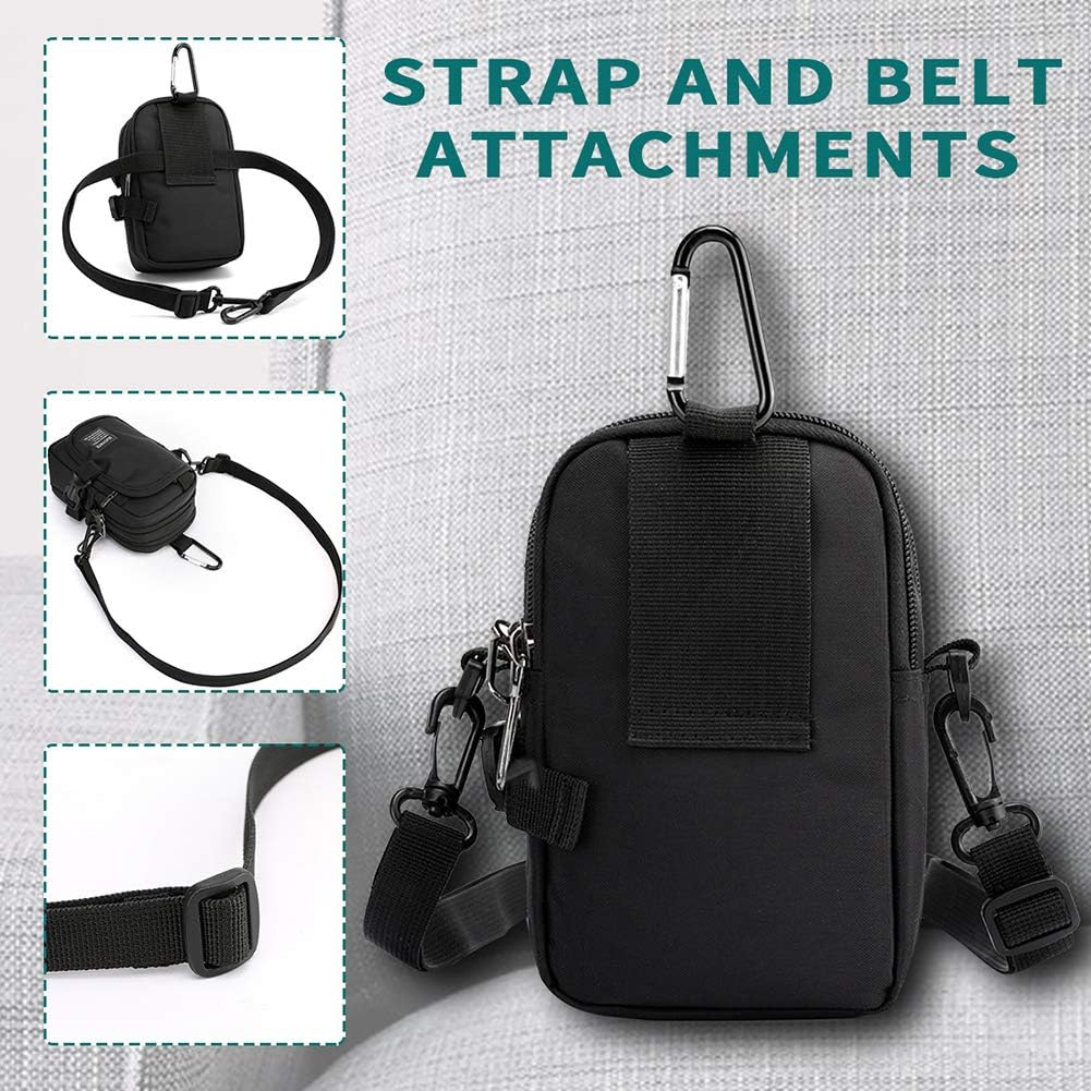 Lohol Multifunction Cell Phone Holster, One Shoulder Pouch with Carabiner, Outdoor Tactical Waist Belt Bag, Security Purse Crossbody Gadget Pocket for Smartphone Up to 6.5 inches - Image 6