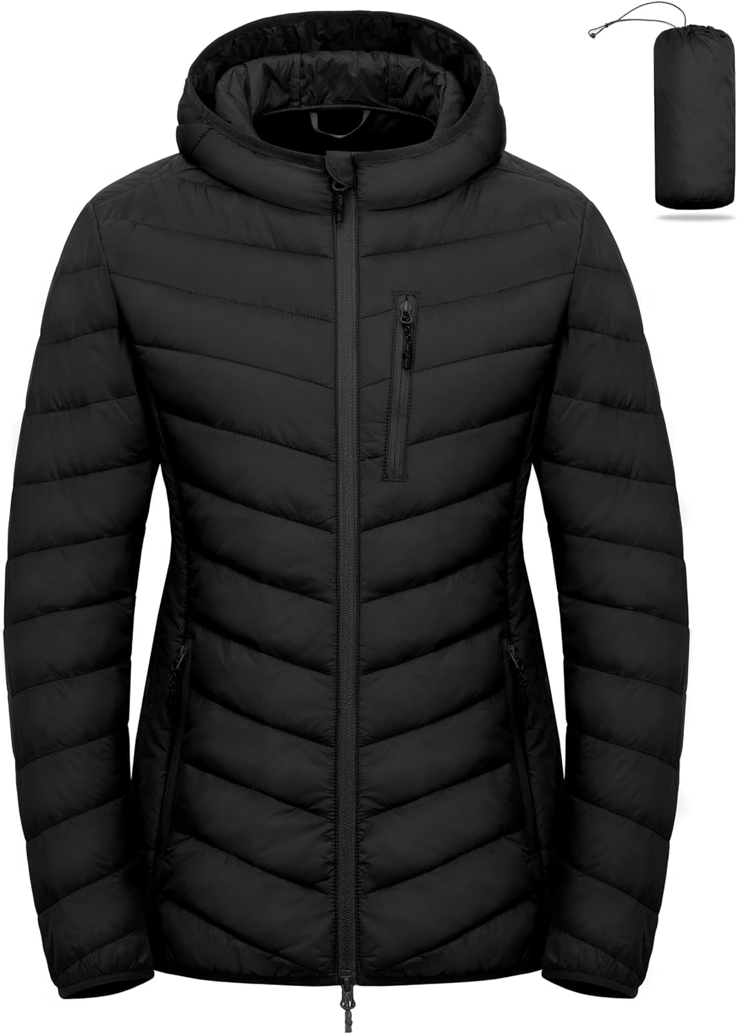 Little Donkey Andy Women's Lightweight Packable Puffer Jacket Hooded Quilted Windproof Warm Insulation Winter Coat