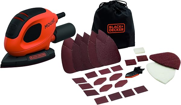 BLACK+DECKER, NUOVA LEVIGATRICE MOUSE MULTIFUNZIONE 55W con 15 Accessori. BEW230BC-QS - 1