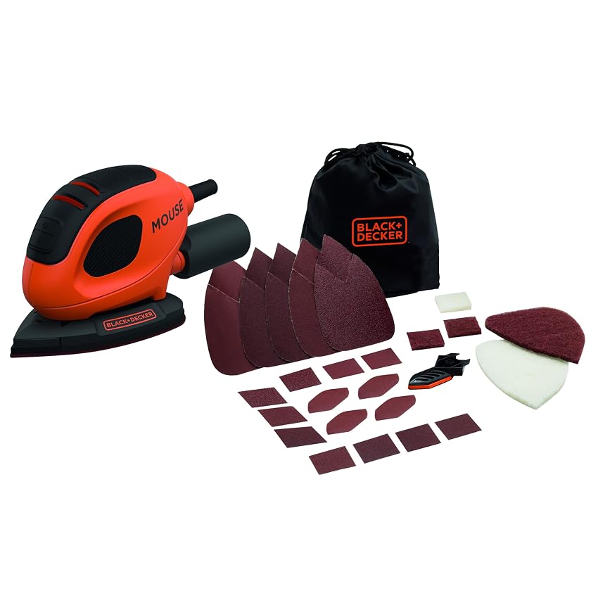 BLACK+DECKER, NUOVA LEVIGATRICE MOUSE MULTIFUNZIONE 55W con 15 Accessori. BEW230BC