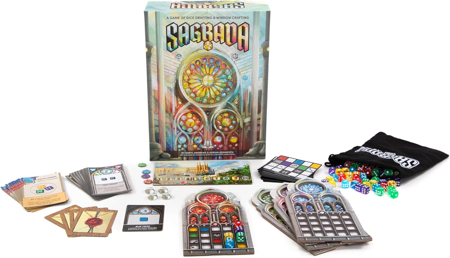 Floodgate Games Sagrada Board Game | Family Game for Kids and Adults | Dice Drafting and Placement Strategy Game | Ages 10+ | 1 to 4 Players Remastered Edition