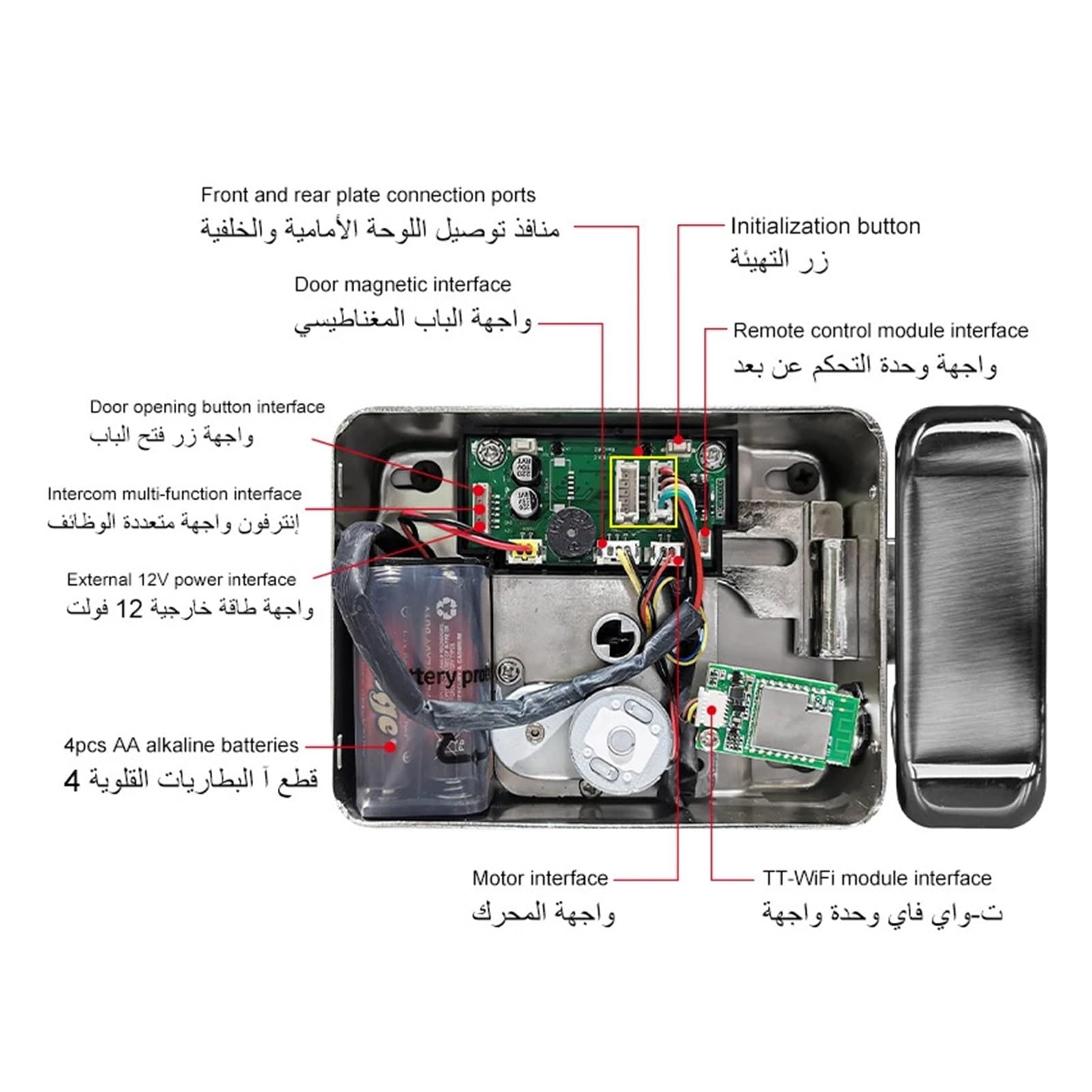 Puerta exterior inteligente con huella dactilar de doble | Cerradura de puerta exterior impermeable, huella digital de doble cara, código(APP BLE)