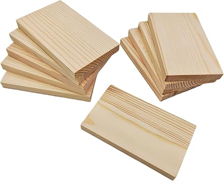 10PCS Rectangle Wood Boards Unfinished Wood Blocks for Crafting, 4x2.4x0.4in Blank Whittling Wooden Blocks for Wood Carving,Painting & Burning