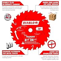Vista 3 de Freud -Diablo 6-1/2 pulgadas. Hoja de sierra de marco de madera para corte de 24 dientes - D0624VPX