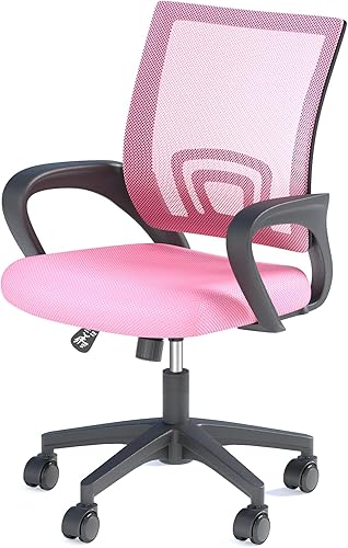 Silla de oficina ergonómica con soporte lumbar, silla de escritorio de malla giratoria de altura ajustable con ruedas giratorias para el hogar, la