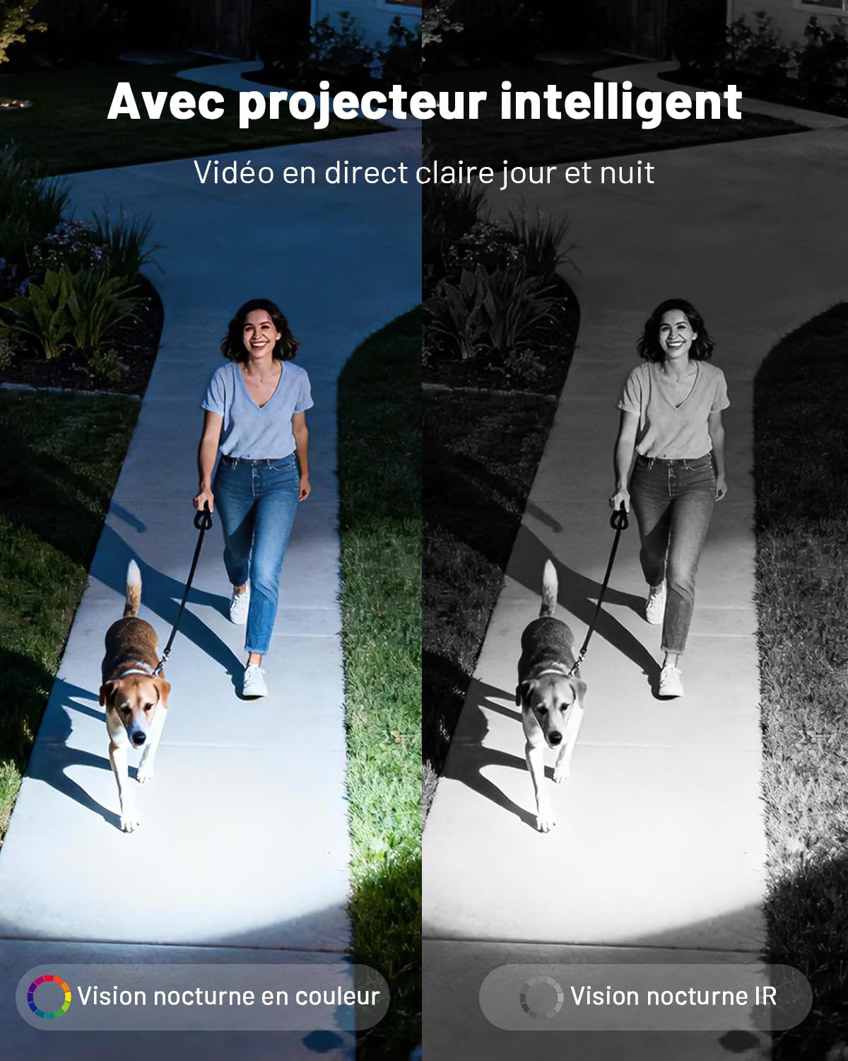 2K Camera Surveillance WiFi Exterieure sans Fil Solaire à Batterie, 4 Cam-Kit avec Base, Zéro Frais, Stockage Local 32Go, 360° Panoramique, Alerte, Vision Nocturne en Couleur, 2,4/5Ghz WiFi