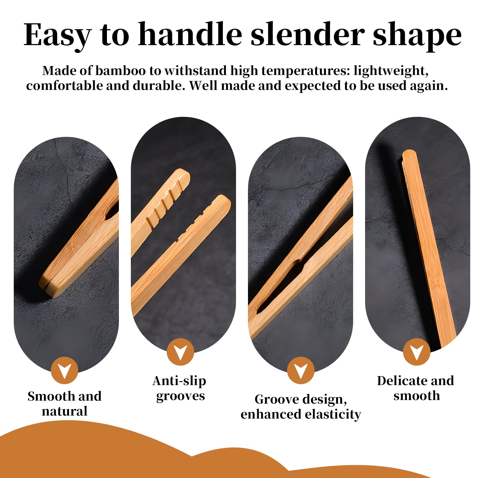 Pinze In Bambù Per Cucina - 12 Pezzi Naturali E Resistente Al Calore - Foto 9