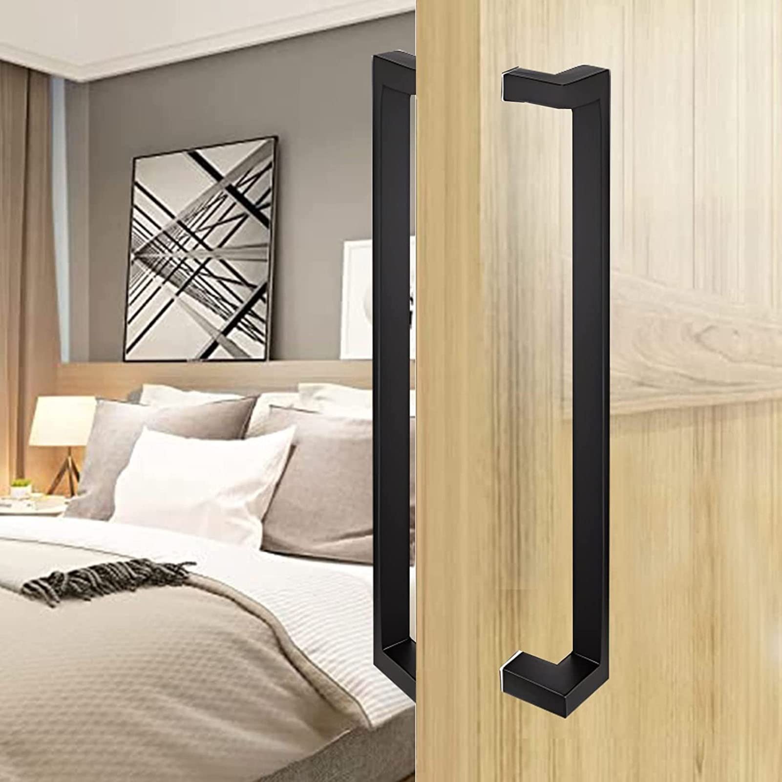 SaryEdge Heavy Duty Stainless Steel Sliding Door Handle,Glass Door Handles,for Sliding Glass Shower/Barn Door/Interior Exterior Door,5 Colors /57.5cm,A-L:60cm(23.6in),A-L:60cm(23.6in)/57.5cm(22.6in)