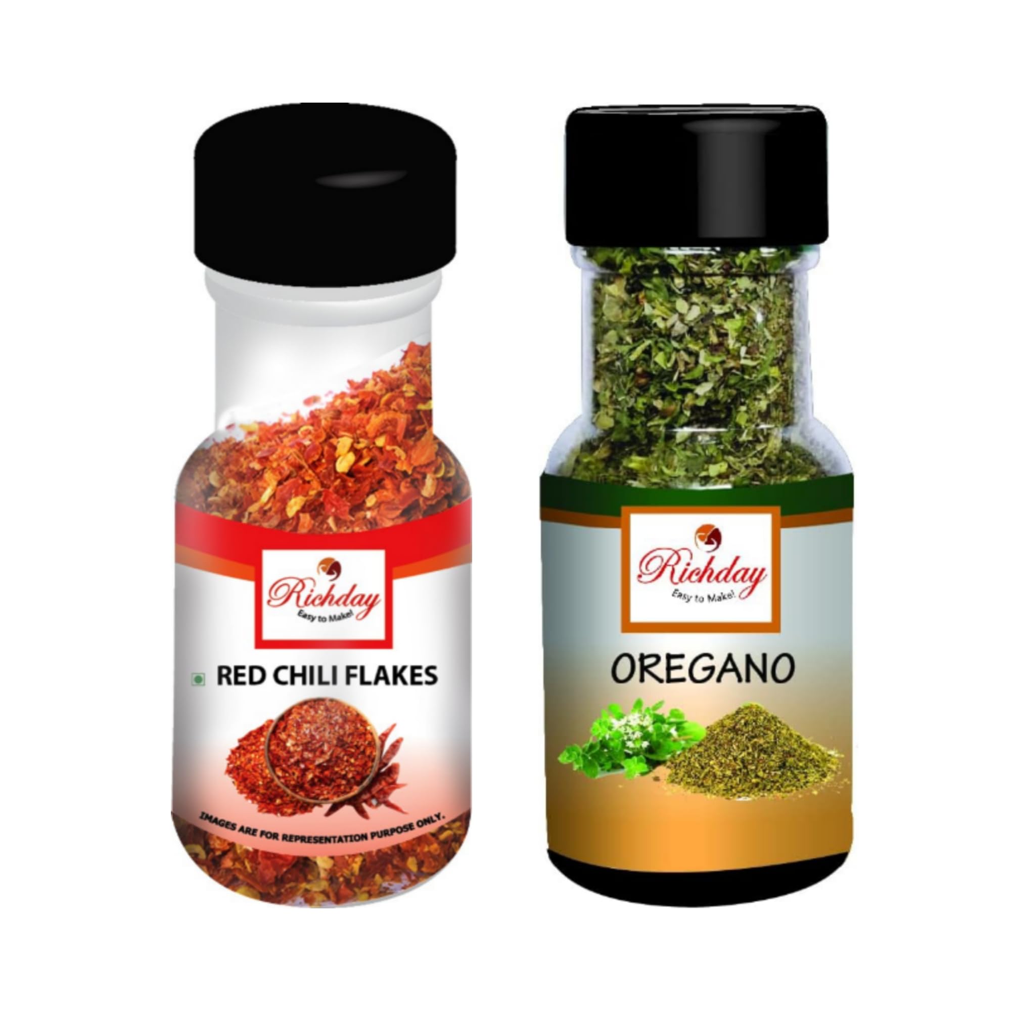 Richday Oregano 30g And Chilli Flakes 30g Seasoning Sprinklers For Flavouring Pizzas, Pastas, Soups, Salads, Sautéed Vegetables And Patties (B0CLDPG667) Amazon Price History, Amazon Price Tracker