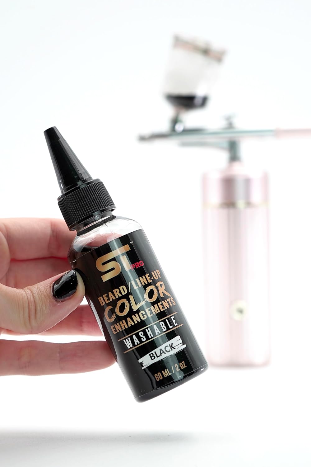 Supreme Trimmer Airbrush Hair & Beard Enhancement Ink | Barber-Grade Line-Up & Filler Spray | Water Resistant, Washable, Pre-Mixed for Precision Hairlines & Sharp Edges (Washable / 60ML Black) - Image 7