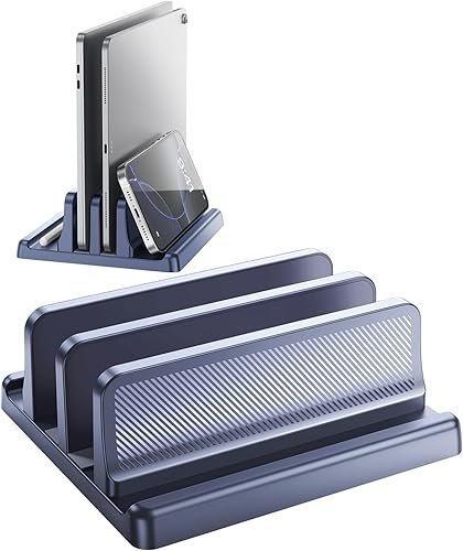 Miniatura 9 de Soporte vertical 4 en 1 para laptop, base ajustable de plástico ABS para computadora de escritorio, soporte vertical para laptop, ahorro de espacio