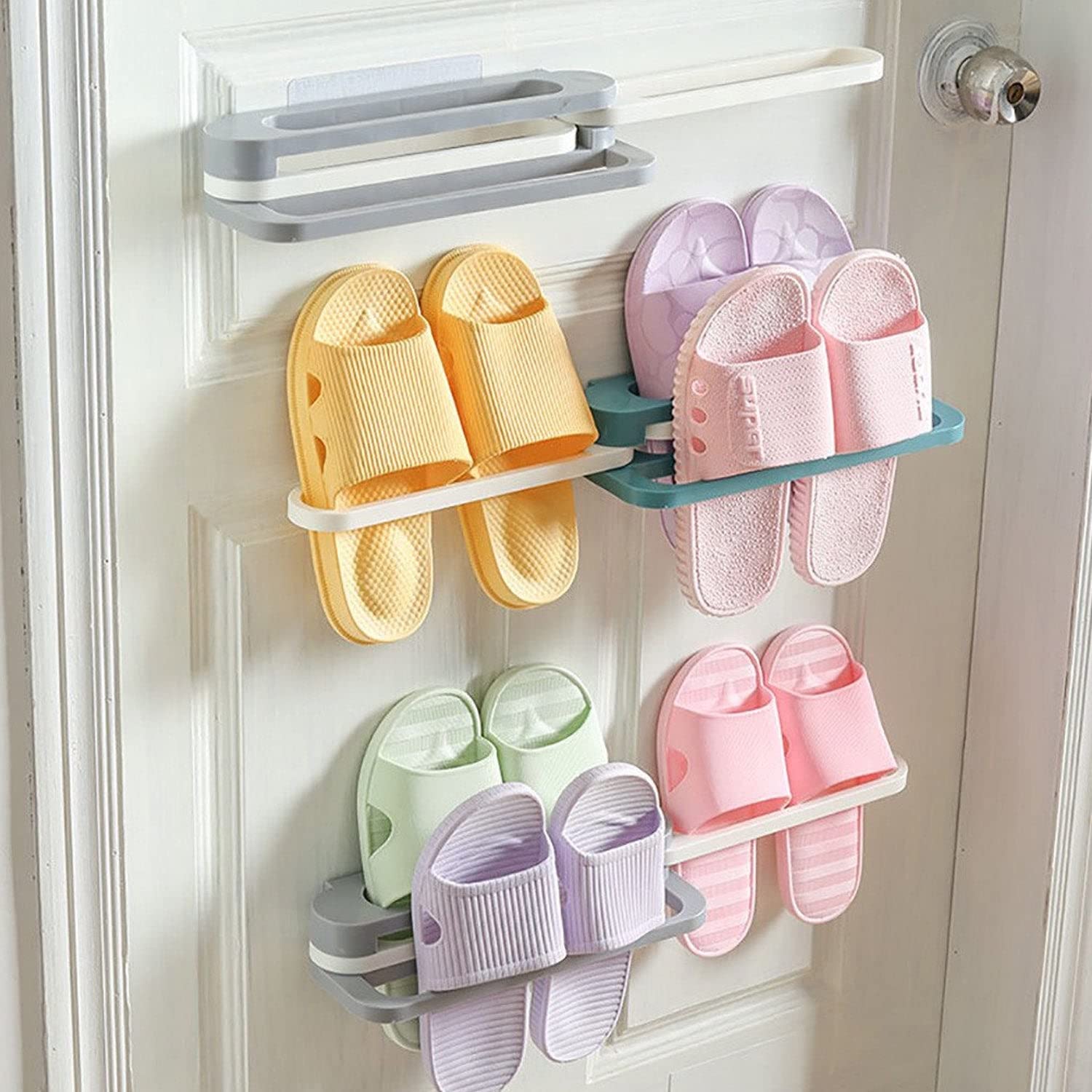 REOVIAN Multifunction Folding Slippers/Shoes Hanger Organizer Rack 1