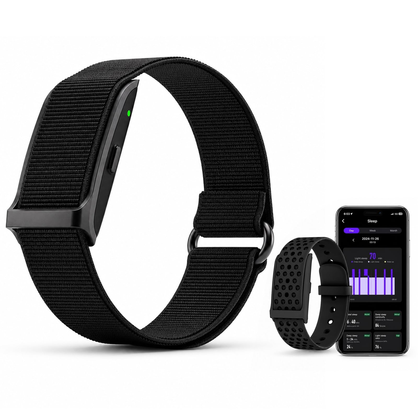 Reiteag HlthBand 1.0 Health Band, HlthBand 1.0 Watch, Ultra-Lightweight, 24/7 Health Tracking, 30-Day Battery Life, Screen-Free Design, Aluminum Sensor Caseresists Daily Wear