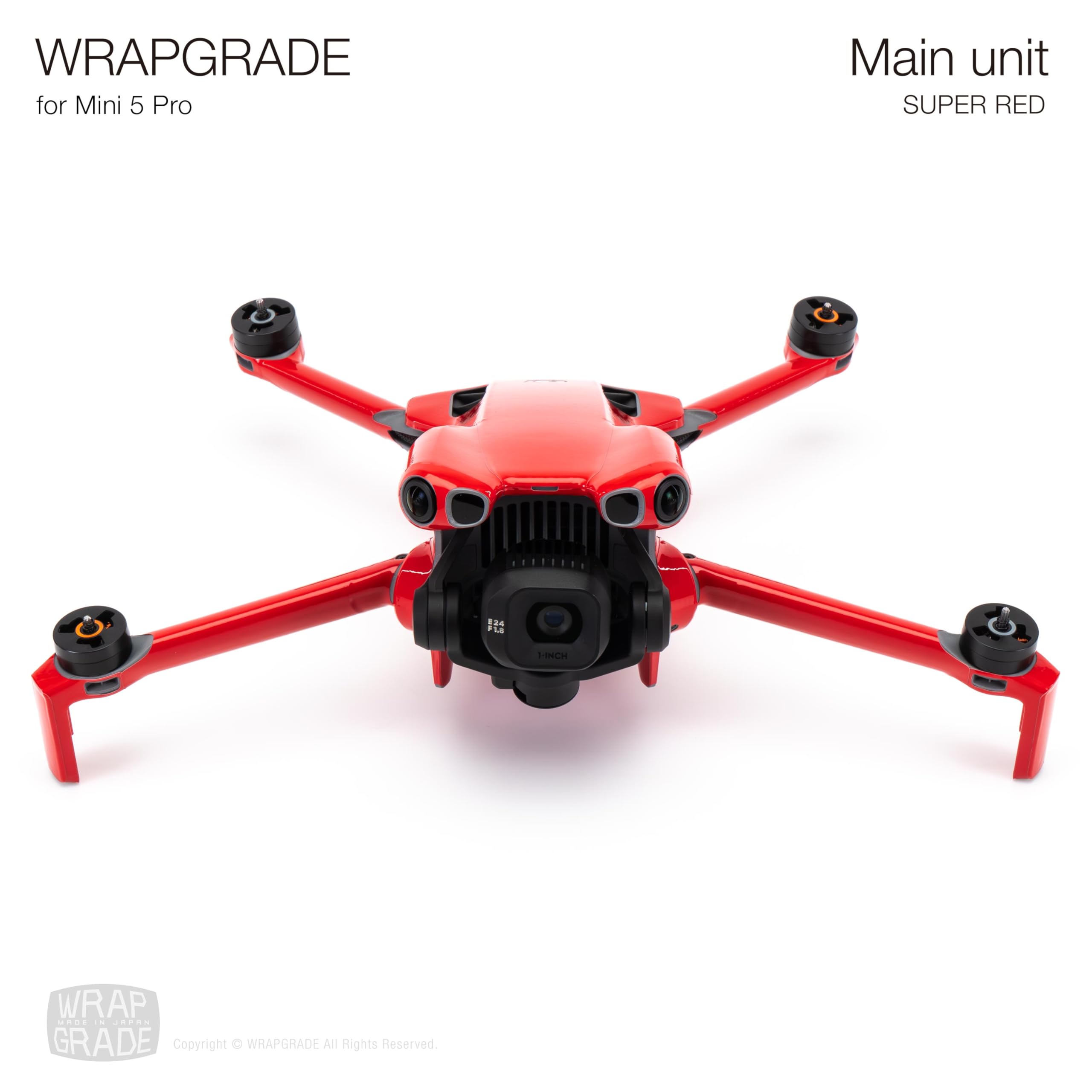 WRAPGRADE Skin Stickers Compatible with DJI Mini 5 Pro (SUPER RED) - Image 2