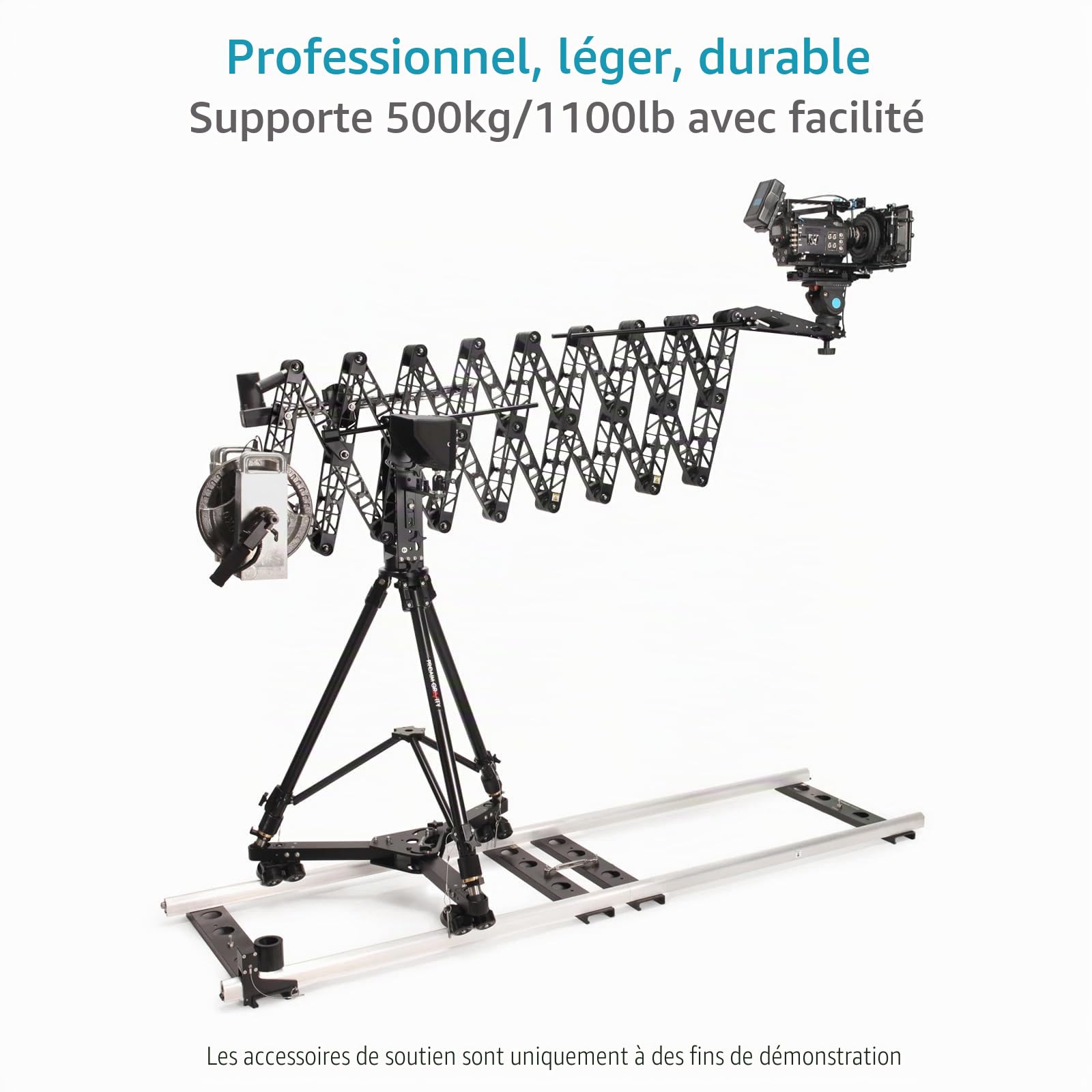 PROAIM Anchor Dolly trépied alu pour jibs et grues, 500 kg/1100 LB | Dolly CNC en aluminium avec roues PU 6" verrouillables ; pliable pour le transport, passe les portes standard.