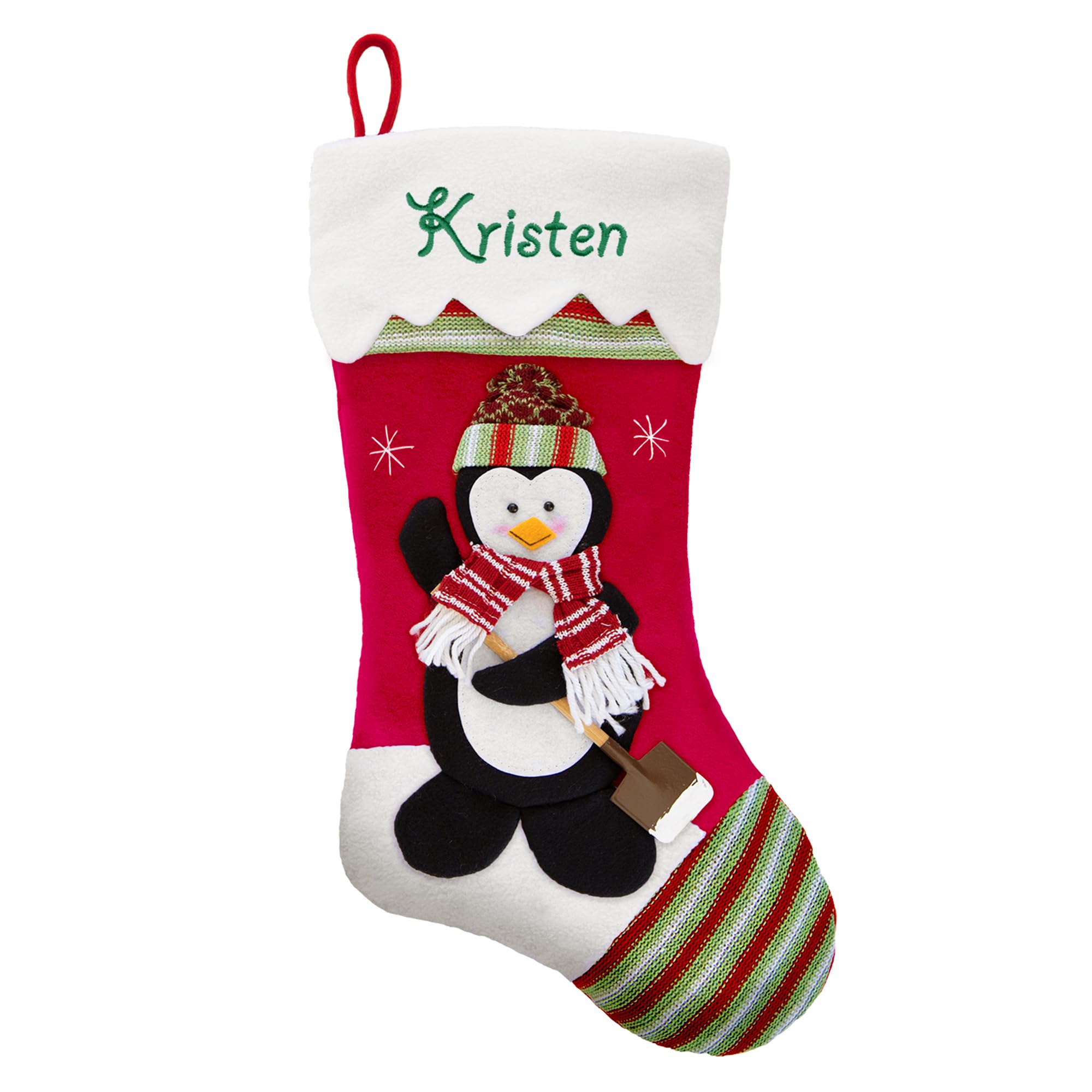Let's Make Memories Personalized Christmas Stocking - 3D Plush Character - Embroidered Name - Christmas Décor - Custom Stocking - Monogram - Stockings for Family - 19