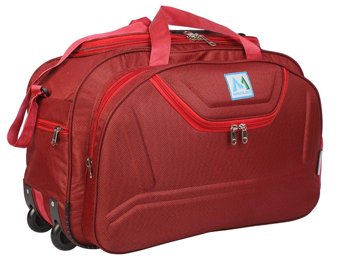 M MEDLERNylon Expandable Waterproof Duffle Strolley Bag EPOCH-RED - (2 Wheels)