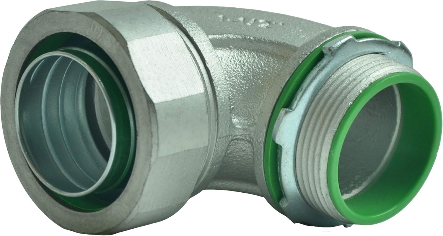 10-Pack Malleable Iron Liquid Tight Connector- Insulated Throat (45 Degree, 3/8" Dia)