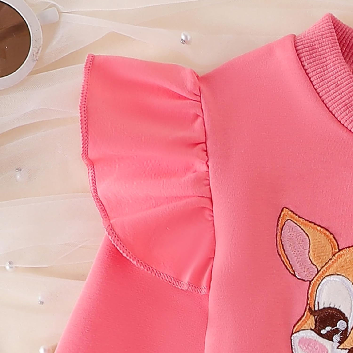 Toddler Baby Girl Clothes Infant Sweatshirt Fall Winter Long Sleeve Ruffled Cartoon Outfit Jeans Pants Set 1-5 Years - Image 4