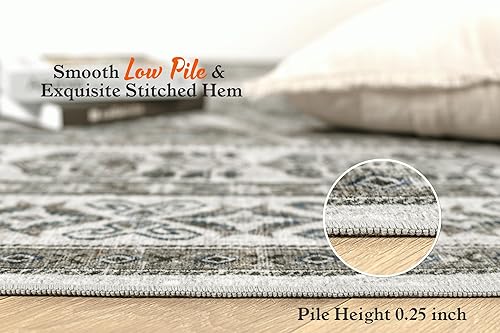 Miniatura 3 de Rugland Alfombras de 6 x 9 pies, resistentes a las manchas, alfombras antideslizantes para sala de estar, alfombras tribales vintage (6 x 9 pies,