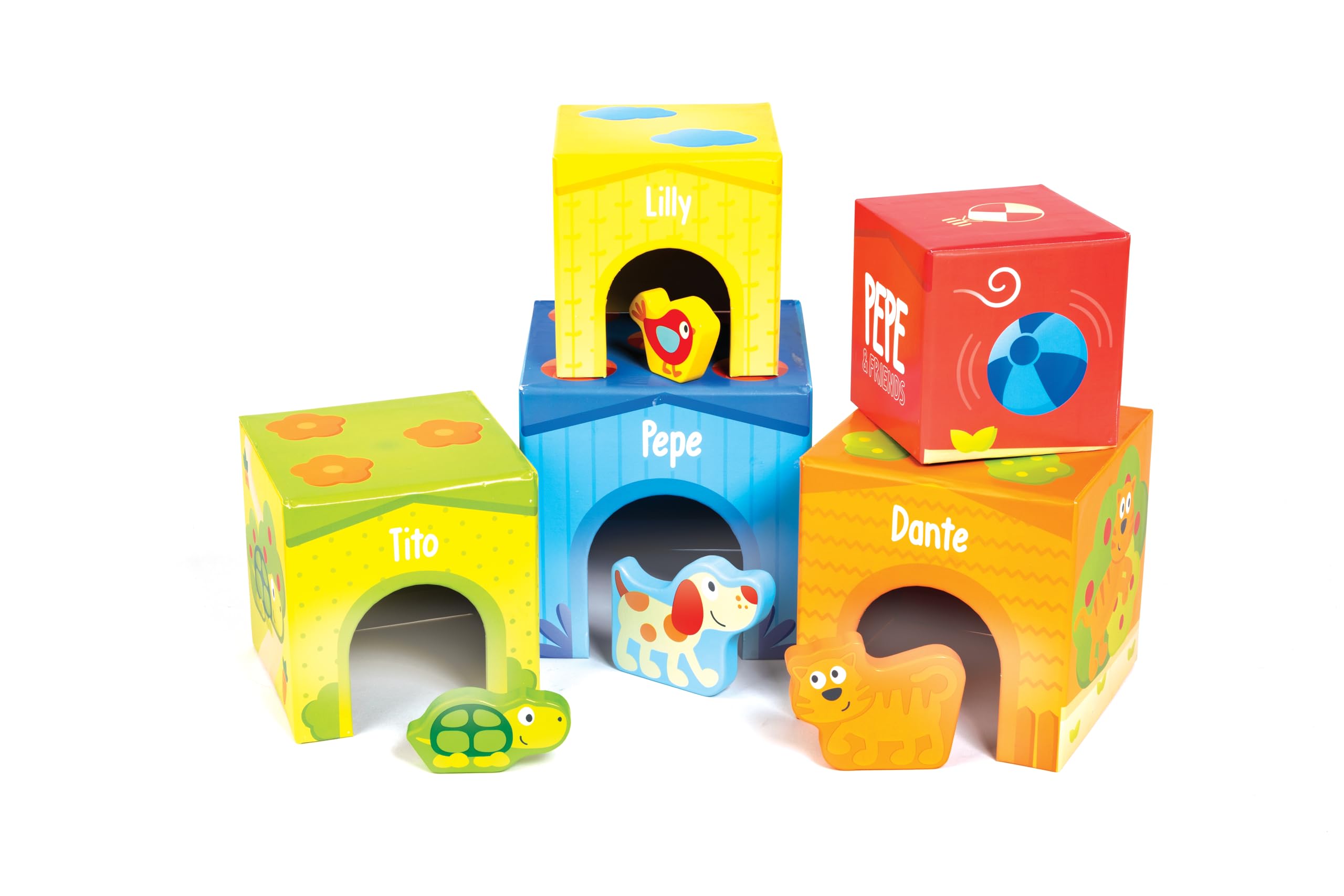 Amazon | Hape(ハペ) ぺぺとおともだちのスタッキングキューブ E0451A