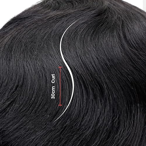 Miniatura 5 de Lordhair Toupee para hombres, línea de cabello de encaje francés, 0.003 in, sistemas de reemplazo de cabello con bucle en V para hombres, 8 x 10