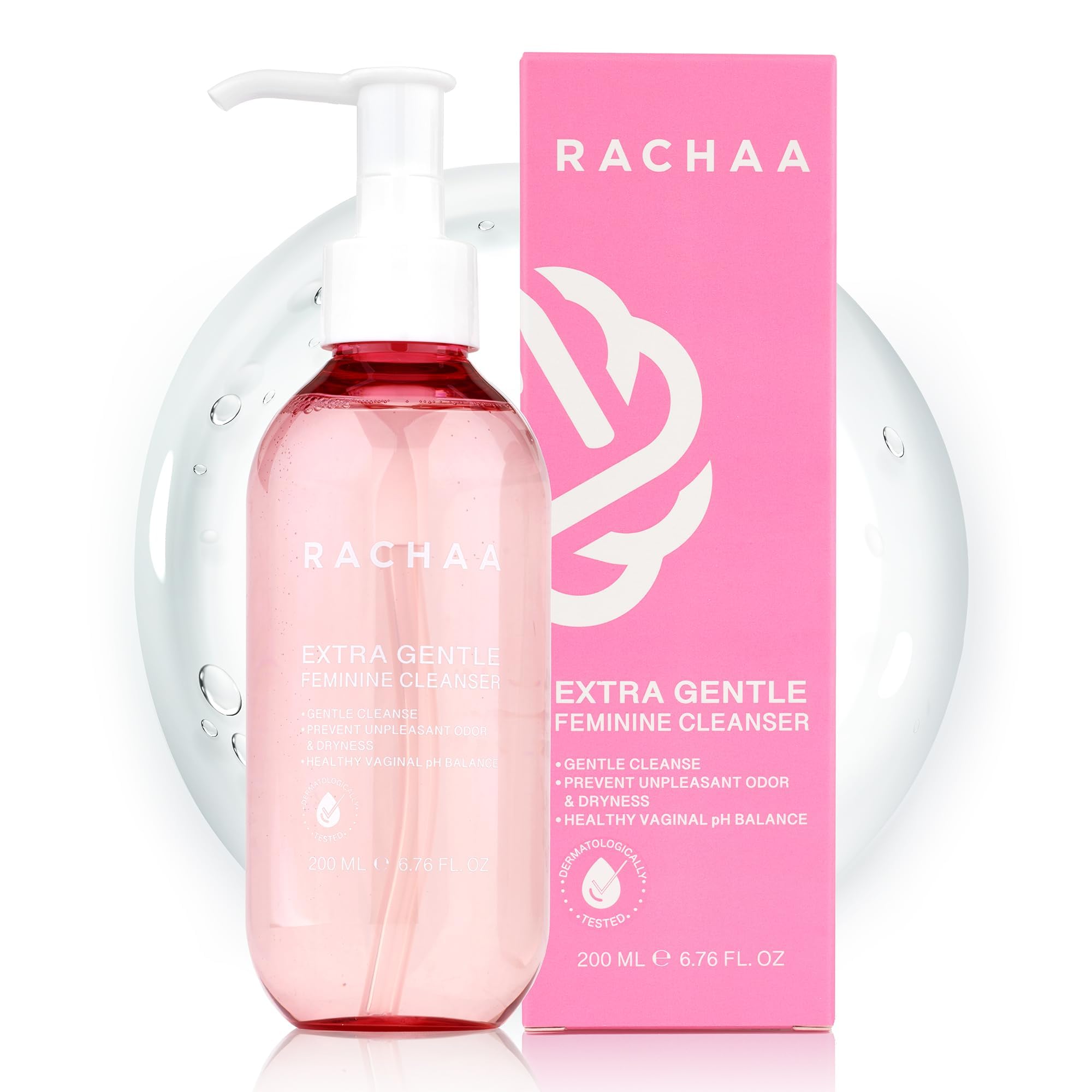 – RACHAA Feminine Wash for Women - Gentle Daily Intimate Cleanser for Lightening, Moisturizing, Cleansing with Vitamin C, Tea Tree Oil & Lactic Acid - Sensitive, Hypoallergenic & pH Balance, 6.76 FL.Oz