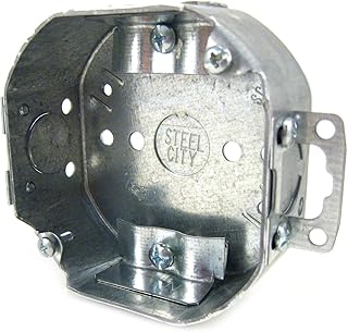 Steel City 54151-NE Ceiling Octagon Box, Steel, 15.8 cu-in, 2 Knockouts