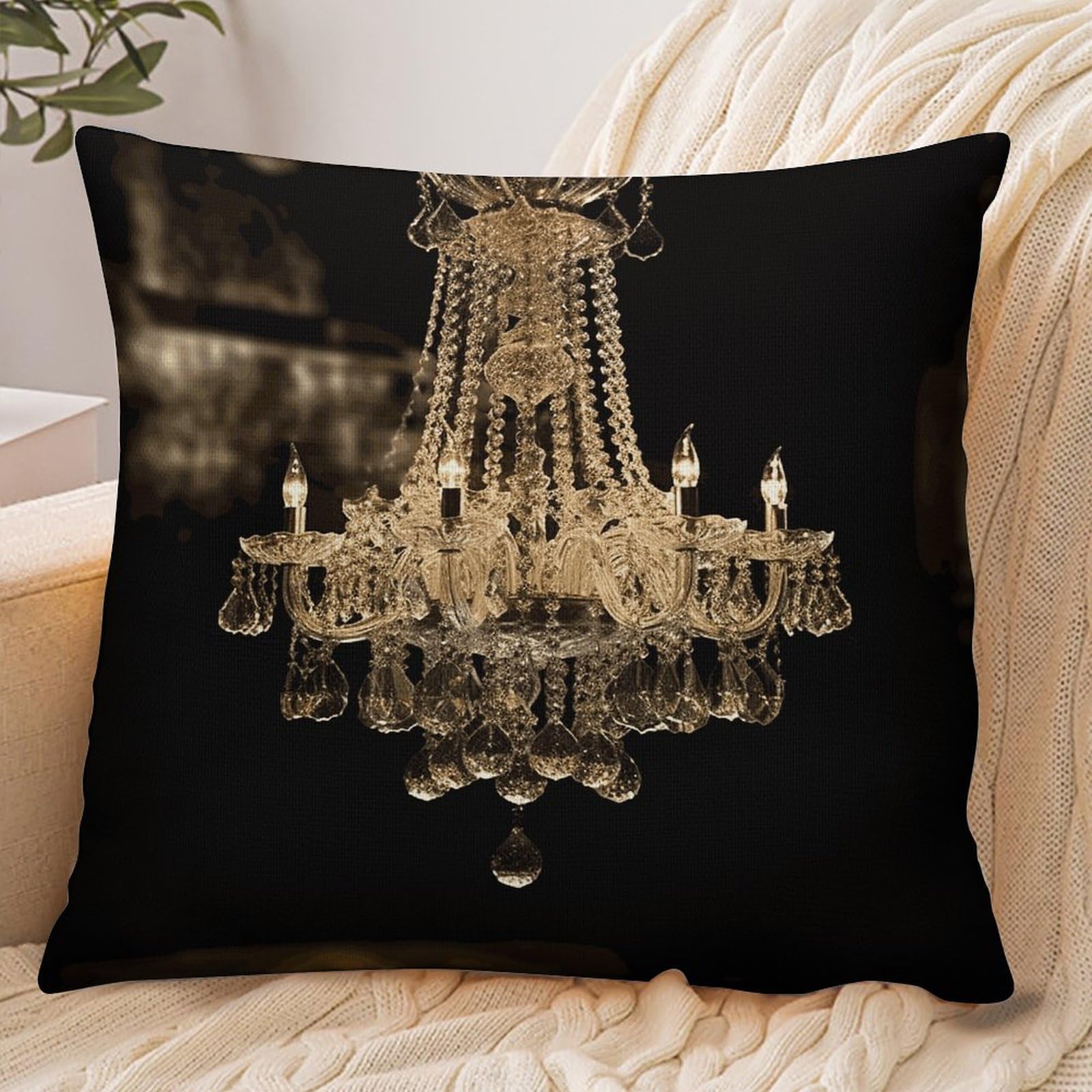 Fekiloot Style Gorgeous Crystal Chandelier Pillowcase Pillow Sham Pillow Case