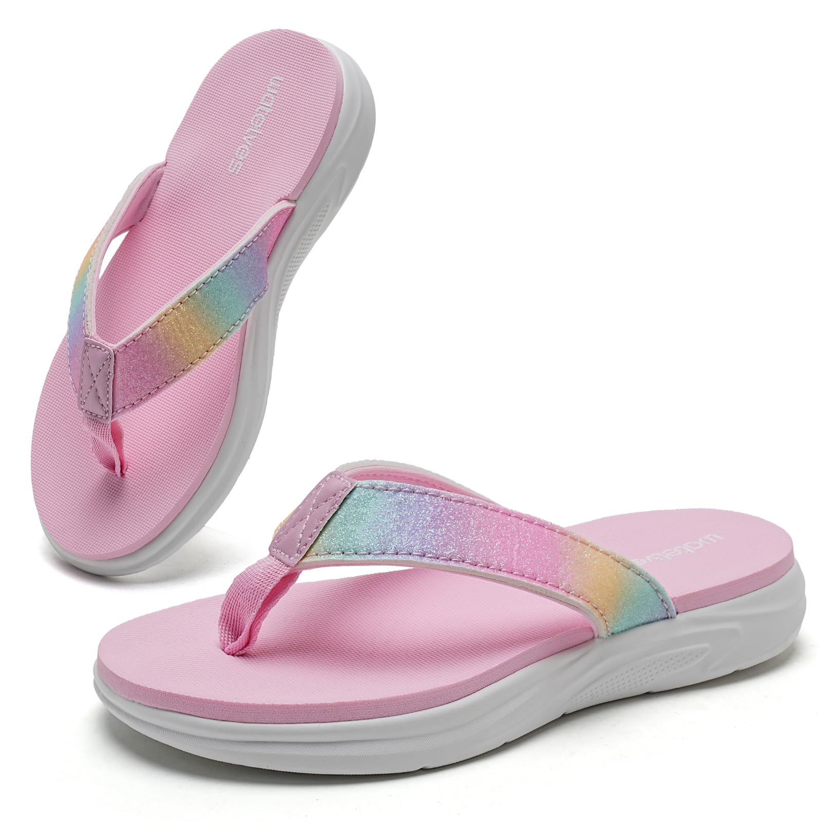 WateLves Flip Flops Kinder Zehentrenner Mädchen Badelatschen mit dicken Sohlen Sommer Strand und Pool Rutschfeste Zehensandalen