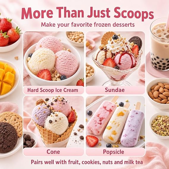 DIY Homemade Ice Cream Powder Mix Kit (6 Flavors, 50g Each) For Sundae, Cone & Soft Serve Dessert