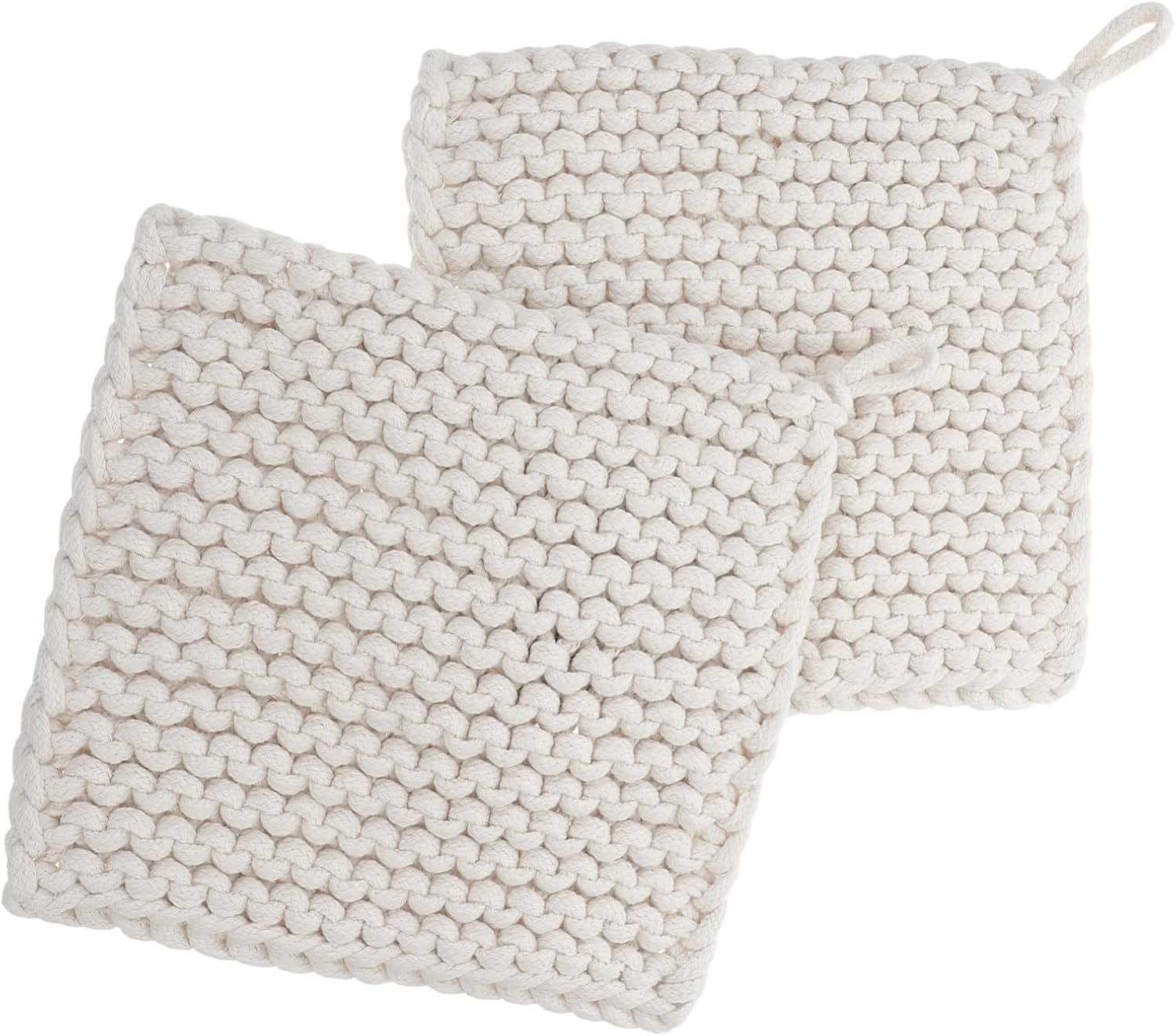 2pcs Cotton for Hot Dishes Table Mats Handmade Woven Pot Holders Soft Cushions for Kitchen Dining Mats