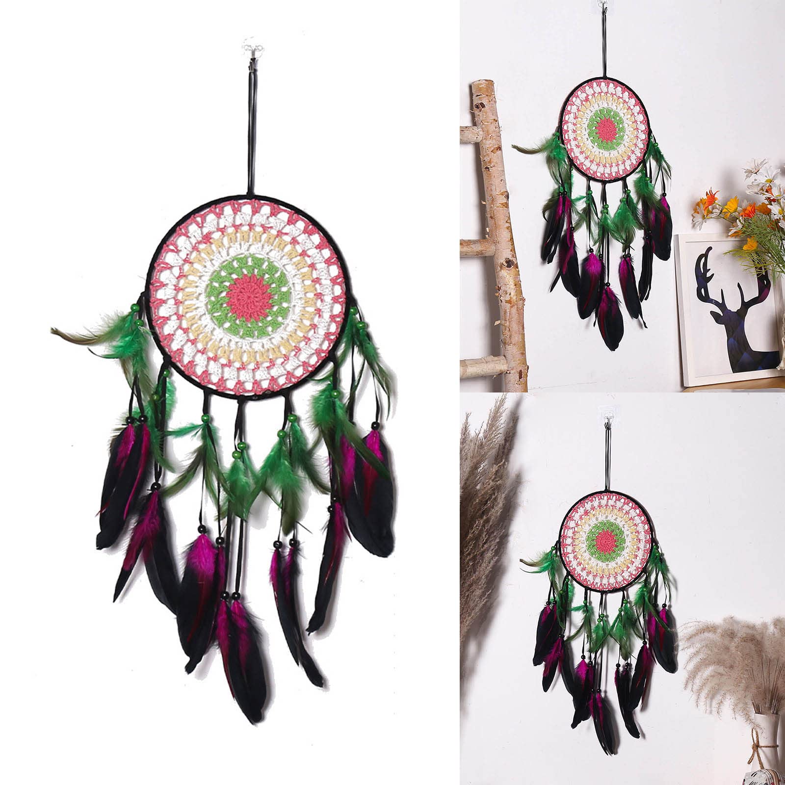 Dromenvanger auto hanger, auto charme dromenvanger eland auto achteruitkijkspiegel opknoping ornament, auto-interieur en woondecoratie accessoires verjaardagscadeau voor familie, vriend, collega