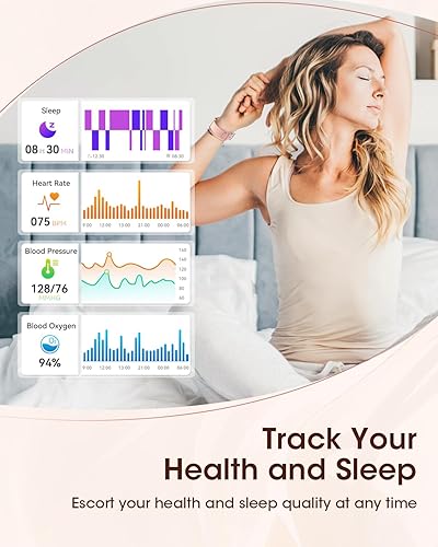 Miniatura 4 de Relojes inteligentes para mujer, reloj de seguimiento de actividad física para iPhone Android, monitor de sueñofrecuencia cardíacaspO2presión